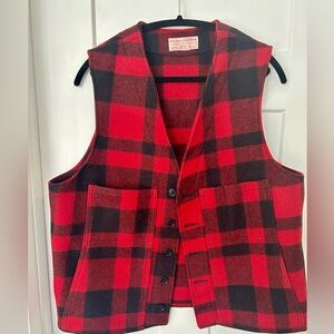 CC Filson Red and Black Plaid Vest